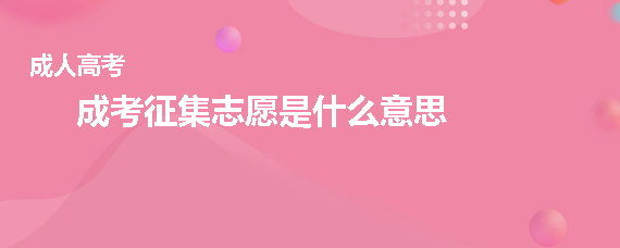 成考征集志愿啥意思